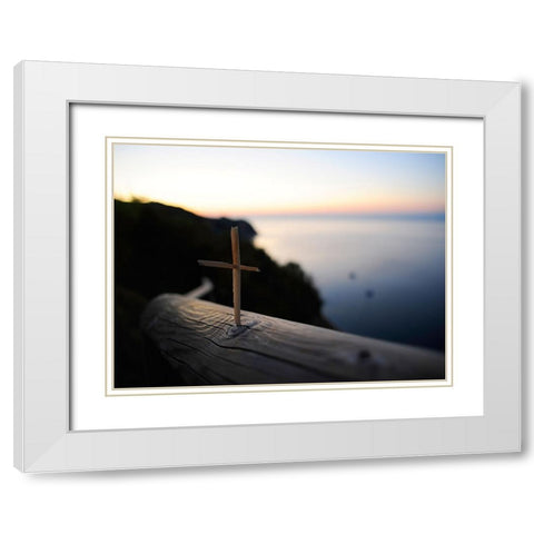 Abstract 15 White Modern Wood Framed Art Print with Double Matting by Lee, Rachel