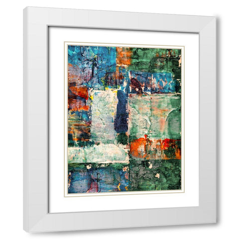 Abstract 52 White Modern Wood Framed Art Print with Double Matting by Lee, Rachel