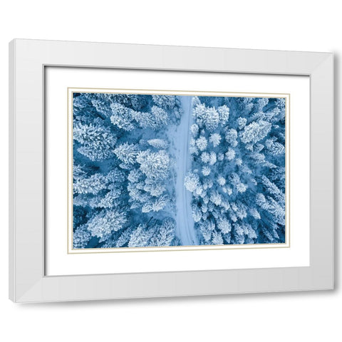 Aerial 16 White Modern Wood Framed Art Print with Double Matting by Lee, Rachel