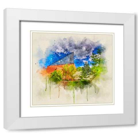 Aquarium 2 HDR Watercolor White Modern Wood Framed Art Print with Double Matting by Lee, Rachel