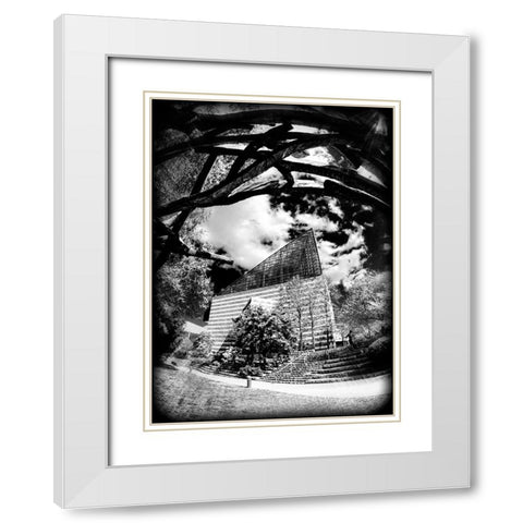 Aquarium Sun BW Holga White Modern Wood Framed Art Print with Double Matting by Lee, Rachel