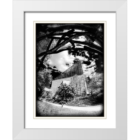 Aquarium Sun BW Holga White Modern Wood Framed Art Print with Double Matting by Lee, Rachel