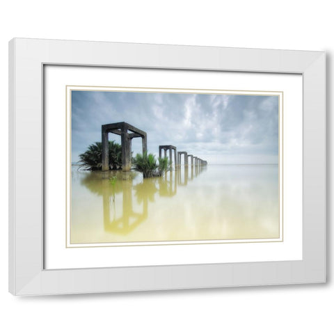 Architectural 4 White Modern Wood Framed Art Print with Double Matting by Lee, Rachel