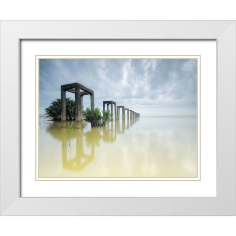 Architectural 4 White Modern Wood Framed Art Print with Double Matting by Lee, Rachel