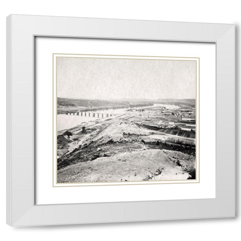 Army Bridge Chattanooga 1864 White Modern Wood Framed Art Print with Double Matting by Lee, Rachel
