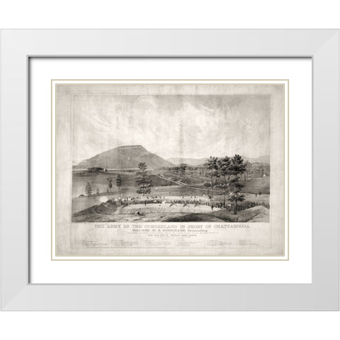 Army of the Cumberland at Chattanooga 1863 White Modern Wood Framed Art Print with Double Matting by Lee, Rachel