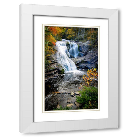 Bald River Falls White Modern Wood Framed Art Print with Double Matting by Lee, Rachel