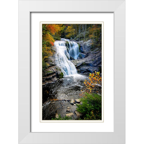 Bald River Falls White Modern Wood Framed Art Print with Double Matting by Lee, Rachel