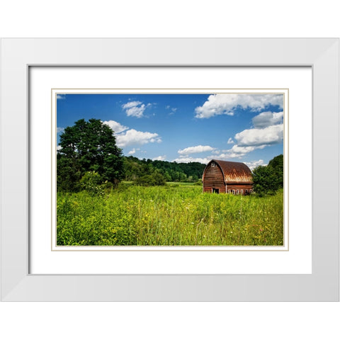 Barn 2 White Modern Wood Framed Art Print with Double Matting by Lee, Rachel