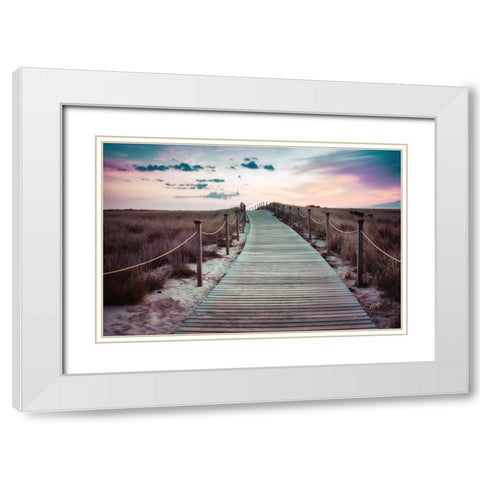 Beach 1 White Modern Wood Framed Art Print with Double Matting by Lee, Rachel
