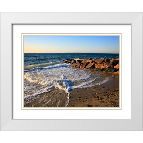 Beach 16 White Modern Wood Framed Art Print with Double Matting by Lee, Rachel