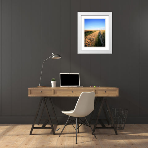 Beach 20 White Modern Wood Framed Art Print with Double Matting by Lee, Rachel