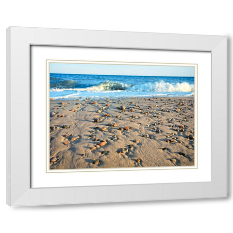 Beach 21 White Modern Wood Framed Art Print with Double Matting by Lee, Rachel