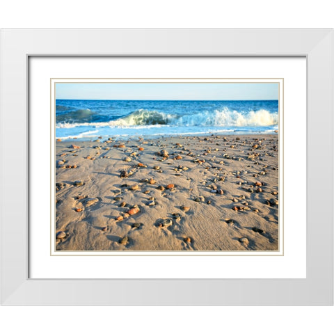Beach 21 White Modern Wood Framed Art Print with Double Matting by Lee, Rachel