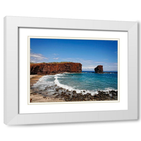 Beach 23 White Modern Wood Framed Art Print with Double Matting by Lee, Rachel