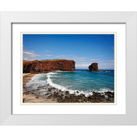 Beach 23 White Modern Wood Framed Art Print with Double Matting by Lee, Rachel