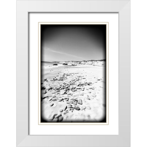 Beach 26 BW Holga White Modern Wood Framed Art Print with Double Matting by Lee, Rachel