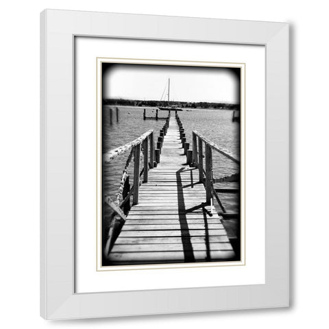 Beach 28 BW Holga White Modern Wood Framed Art Print with Double Matting by Lee, Rachel