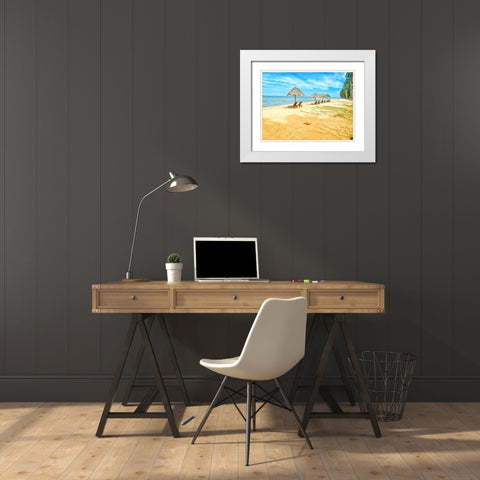 Beach 5 White Modern Wood Framed Art Print with Double Matting by Lee, Rachel