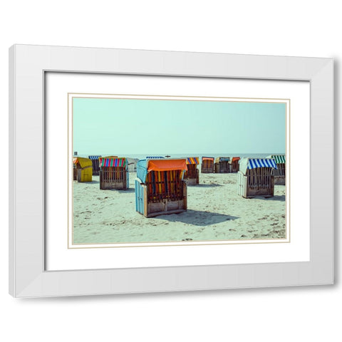 Beach 6 White Modern Wood Framed Art Print with Double Matting by Lee, Rachel