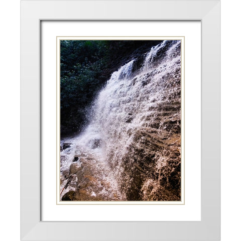 Benton Falls 3 White Modern Wood Framed Art Print with Double Matting by Lee, Rachel