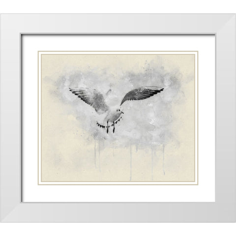 Bird 14 Watercolor White Modern Wood Framed Art Print with Double Matting by Lee, Rachel