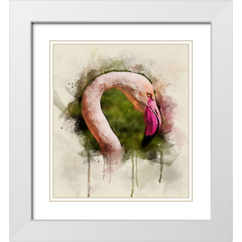 Bird 51 Watercolor White Modern Wood Framed Art Print with Double Matting by Lee, Rachel