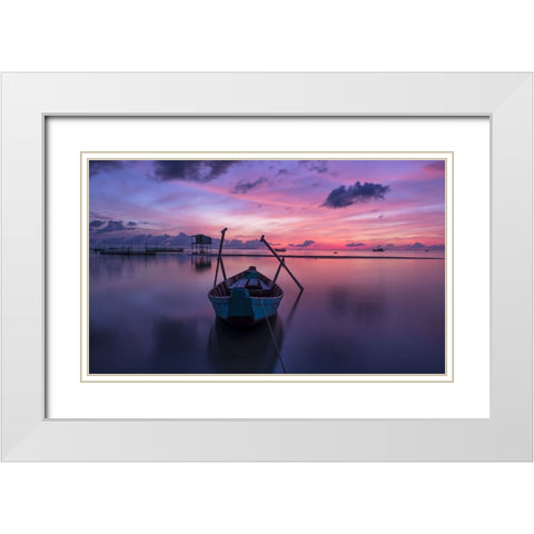 Boat 1 White Modern Wood Framed Art Print with Double Matting by Lee, Rachel