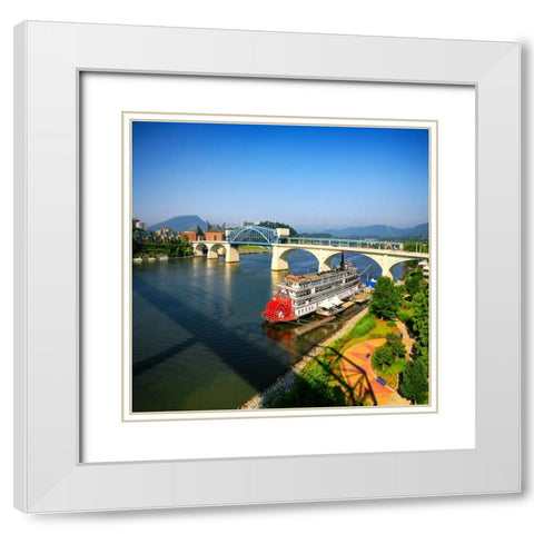 Bridge To Lookout Color White Modern Wood Framed Art Print with Double Matting by Lee, Rachel