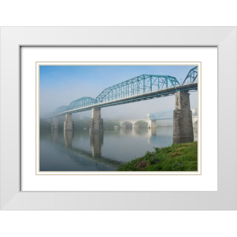 Bridges Soft White Modern Wood Framed Art Print with Double Matting by Lee, Rachel