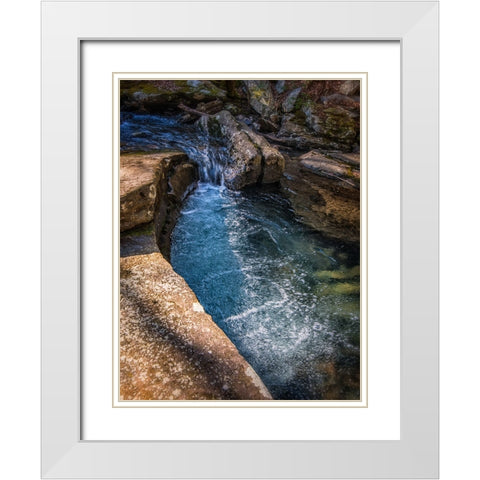 Bubble Falls White Modern Wood Framed Art Print with Double Matting by Lee, Rachel