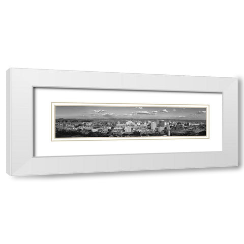 Cameron Hill View BW White Modern Wood Framed Art Print with Double Matting by Lee, Rachel