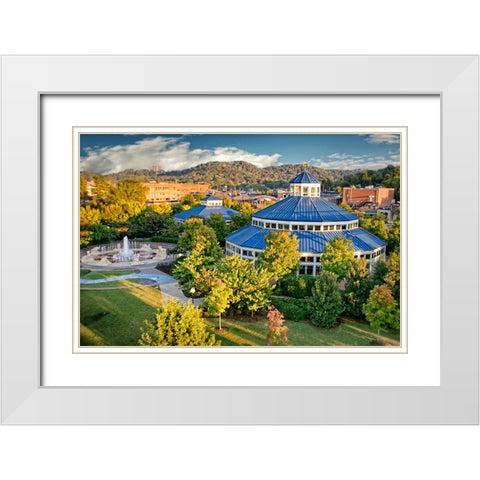 Carousel White Modern Wood Framed Art Print with Double Matting by Lee, Rachel