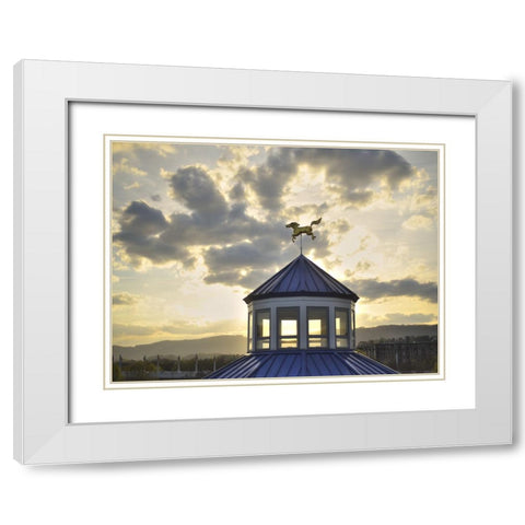 Carousel Last Light White Modern Wood Framed Art Print with Double Matting by Lee, Rachel