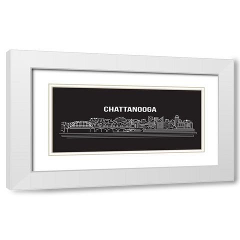 Chattanooga Abstract Drawing White Modern Wood Framed Art Print with Double Matting by Lee, Rachel
