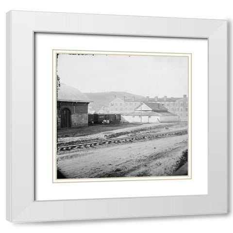 Chattanooga Adams Express Office 1864 White Modern Wood Framed Art Print with Double Matting by Lee, Rachel
