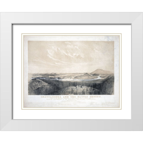Chattanooga and the Battleground White Modern Wood Framed Art Print with Double Matting by Lee, Rachel