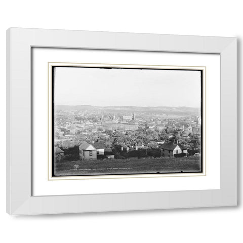 Chattanooga from Cameron Hill 1902 White Modern Wood Framed Art Print with Double Matting by Lee, Rachel