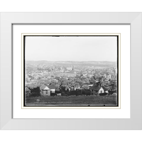 Chattanooga from Cameron Hill 1902 White Modern Wood Framed Art Print with Double Matting by Lee, Rachel