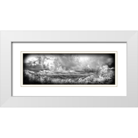 Cherohala Pano BW Holga White Modern Wood Framed Art Print with Double Matting by Lee, Rachel