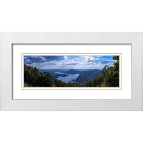 Chilhowee Mountain Pano White Modern Wood Framed Art Print with Double Matting by Lee, Rachel