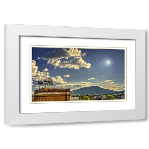 Choo Choo And Lookout White Modern Wood Framed Art Print with Double Matting by Lee, Rachel