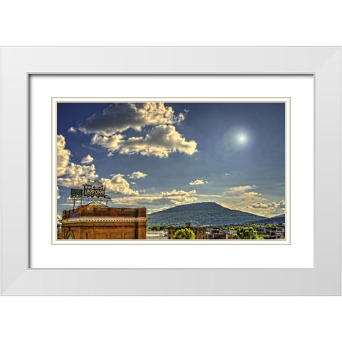 Choo Choo And Lookout White Modern Wood Framed Art Print with Double Matting by Lee, Rachel