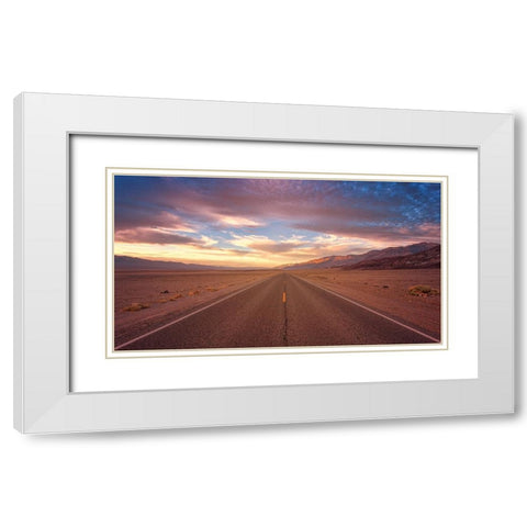 Country Road 22 White Modern Wood Framed Art Print with Double Matting by Lee, Rachel
