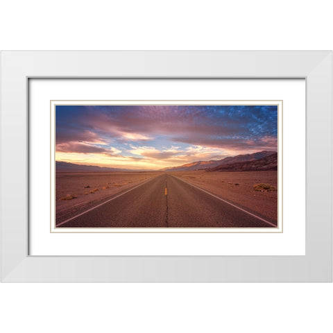 Country Road 22 White Modern Wood Framed Art Print with Double Matting by Lee, Rachel