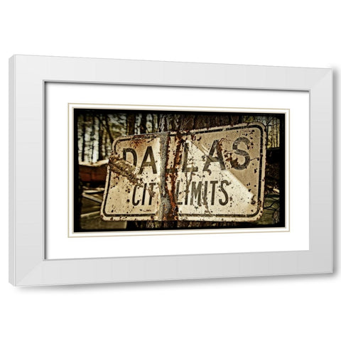 Dallas City Limits White Modern Wood Framed Art Print with Double Matting by Lee, Rachel