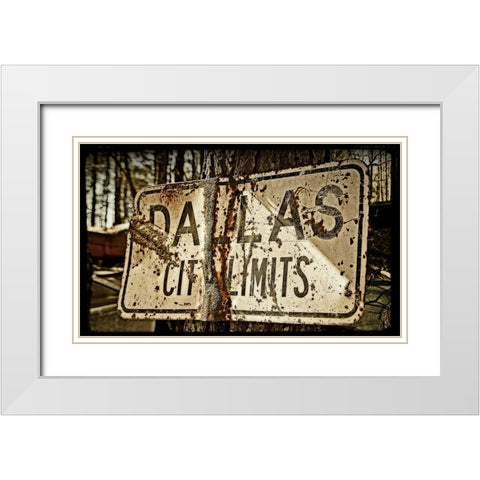 Dallas City Limits White Modern Wood Framed Art Print with Double Matting by Lee, Rachel
