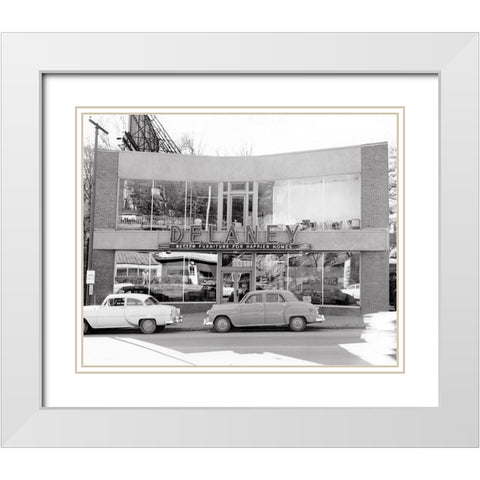 Delaney Furniture White Modern Wood Framed Art Print with Double Matting by Lee, Rachel