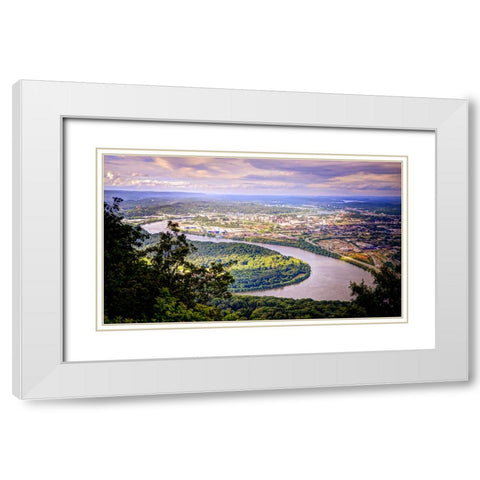 Downtown From Lookout 1 White Modern Wood Framed Art Print with Double Matting by Lee, Rachel
