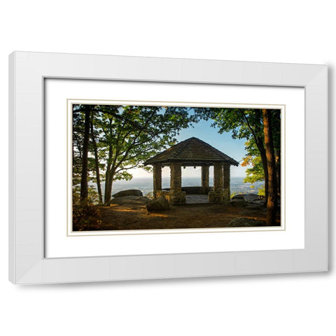 Fall Gazebo Overlook White Modern Wood Framed Art Print with Double Matting by Lee, Rachel